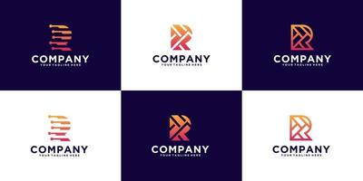 collection of logo design inspiration initials monogram letter R, for company and business names vector