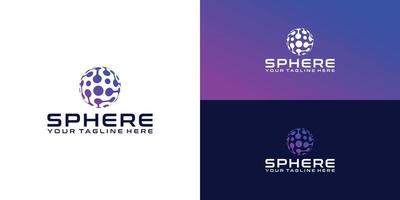 tech globe logo design inspiration vector