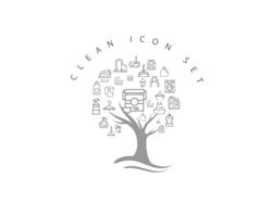 CLEAN ICON SET vector
