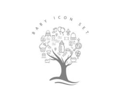 Baby icon set on white background vector