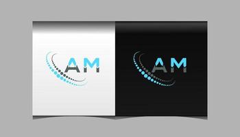 AM letter logo creative design. AM unique design. vector