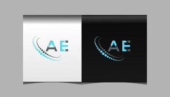 diseño creativo del logotipo de la letra ae. un diseño único. vector