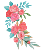 Rose flower bouquet watercolor png