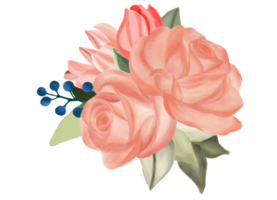 Rose flower bouquet watercolor png