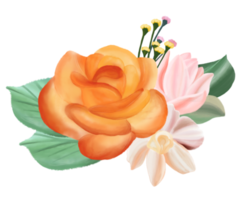 Rose flower bouquet watercolor png