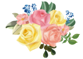 Rose flower bouquet watercolor png