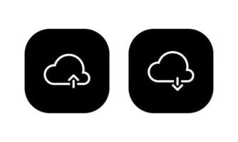 vector de icono de descarga y carga en la nube para aplicaciones web o móviles