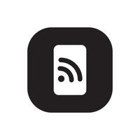 Mobile hotspot icon vector on square button