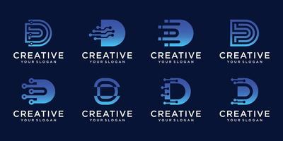 Set of creative letter D logos vector