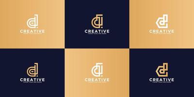 a collection of letter d logos with a modern, minimalist line style vector