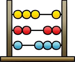 gradient shaded cartoon maths abacus vector