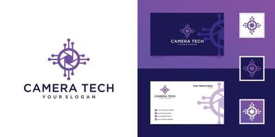 shutter camera tech design template and business card vector