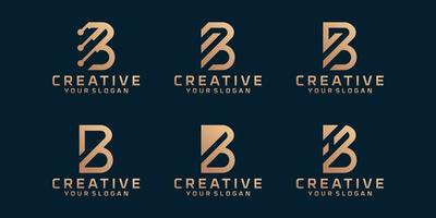 Set of creative monogram letter B logo design inspiration template for consulting, initials, financial companies vector