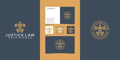 Law firm logo template and business card vector