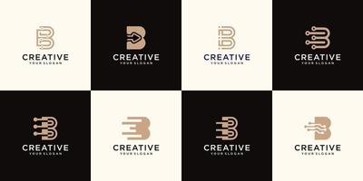 conjunto de plantilla de logotipo de letra b de monograma vector