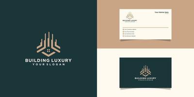 Real estate logo and business card vector