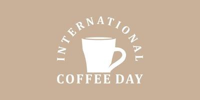 diseño del logotipo del día internacional del café, diseño de café para barista, cafetería vector