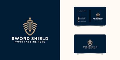 Shield Sword Law firm Security logo Designs vector