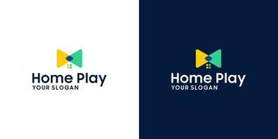 home logo and play button design inspiration vector