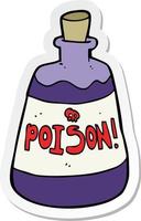 sticker of a cartoon bottle of poison vector