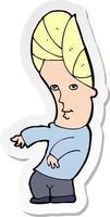 sticker of a cartoon man with no worries vector