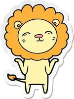 sticker of a cartoon lion vector