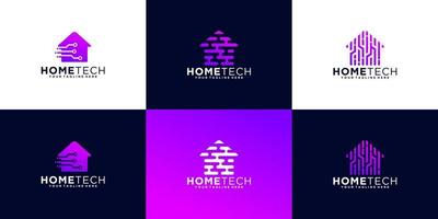 collection of smart home logo design templates vector