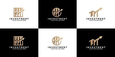 investment and business logo design inspiration collection vector