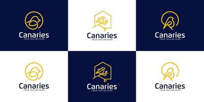 inspiración para una colección de logotipos de casas de pájaros, tiendas de pájaros y pájaros de compañía vector