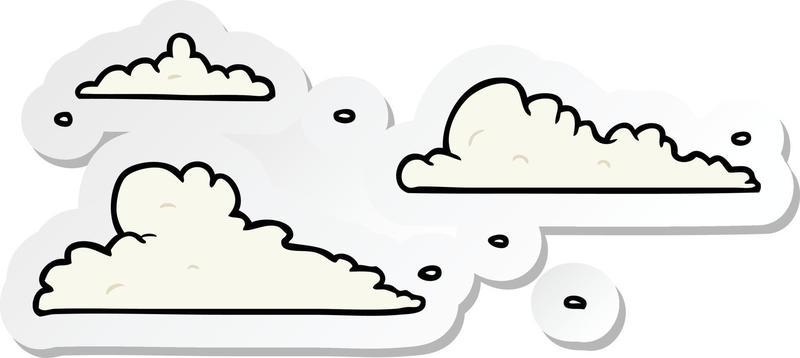 sticker of a cartoon clouds