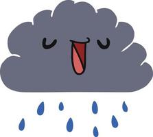 cartoon kawaii weather rain cloud vector