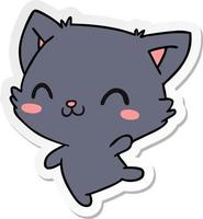 sticker cartoon of cute kawaii cat vector