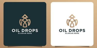 diseño de logotipo de gota de aceite con líneas minimalistas vector