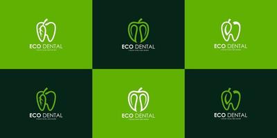 leaf tooth logo design inspiration collection vector