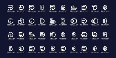 Set of abstract initial a-z.monogram logo design, icons for business of luxury,elegant vector