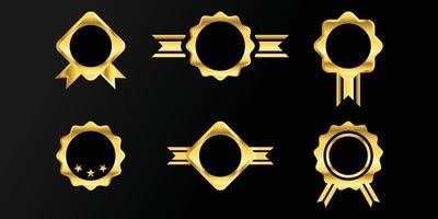 gold color badge collection vector