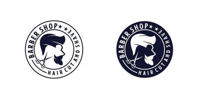 Haircut logo design inspiration, vintage design barbershop vector