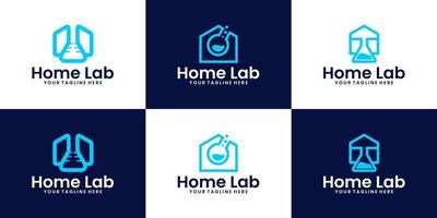 colección de inspiración de diseño de logotipo de casa de laboratorio de investigación vector