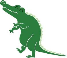 quirky hand drawn cartoon crocodile vector