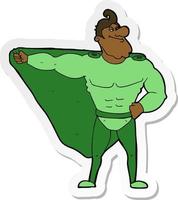 sticker of a funny cartoon superhero vector