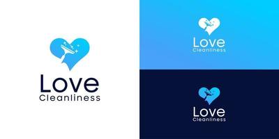 heart and cleanser logo design inspiration vector