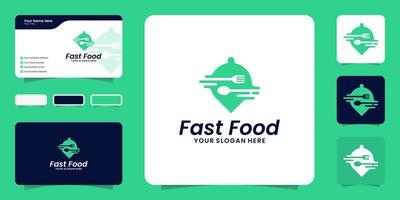 logotipo de comida rápida restaurante pedido de comida e inspiración para tarjetas de visita vector