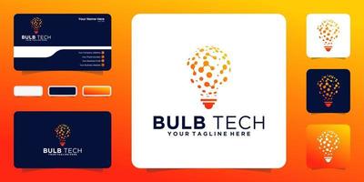 light bulb technology abstract logo and business card inspiration vector