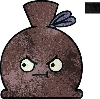 retro grunge texture cartoon sack