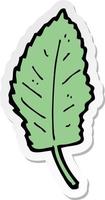 sticker of a cartoon leaf symbol vector