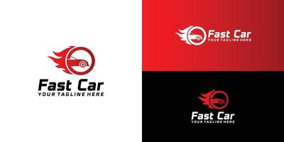 inspiración para el diseño del logotipo del coche de carreras, automóvil, coche rápido vector