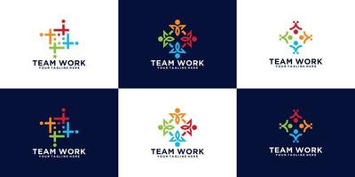 a collection of inspirational logo designs for work teams, communities, groups and groups of people vector