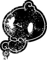 grunge icon of a kawaii cute ghost vector