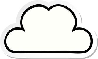 sticker of a cute cartoon white cloud vector