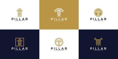 a collection of logos, the pillars of the legal justice building vector